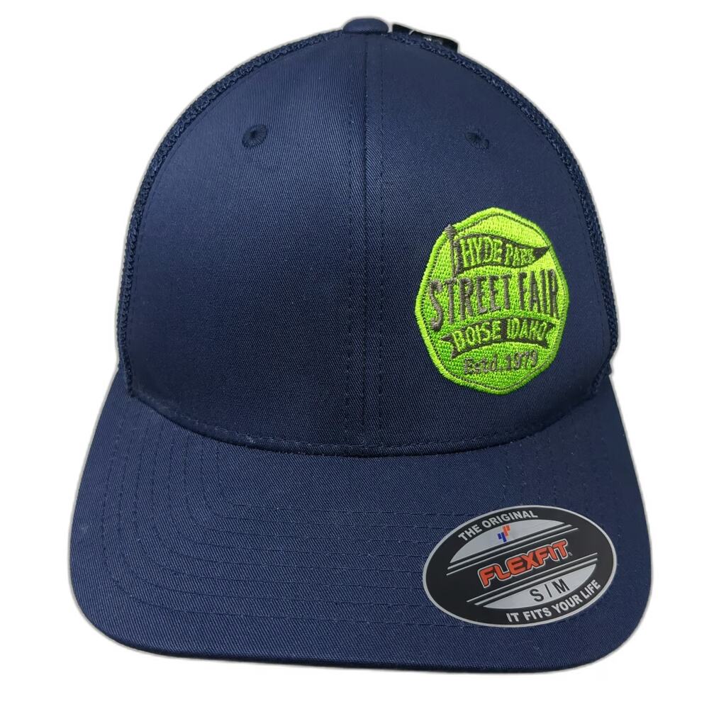 Port Authority Baseball Cap Blue M Hyde Park Street Fair Boise Idaho Mesh hat